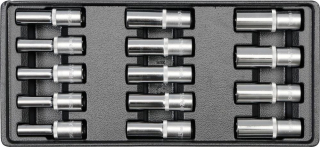 YATO Vložka do zásuvky - Kľúče nástrčné hlboké 8-21 mm 14 ks