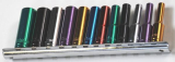 10-dielna sada farebných nástrčných kľúčov 6 hranných dlhých 1/4"