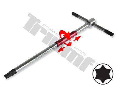 Kľúč "T" Torx, rýchloskrutkovací driek, Crv materiál, T15 x 125 mm TRIUMF
