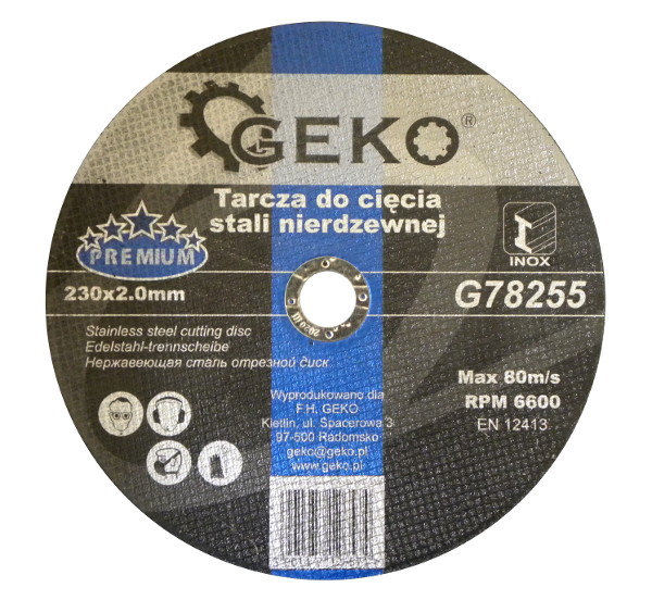Kotúč pre rezanie nerezovej ocele GEKO PREMIUM 230x2.0 G78255