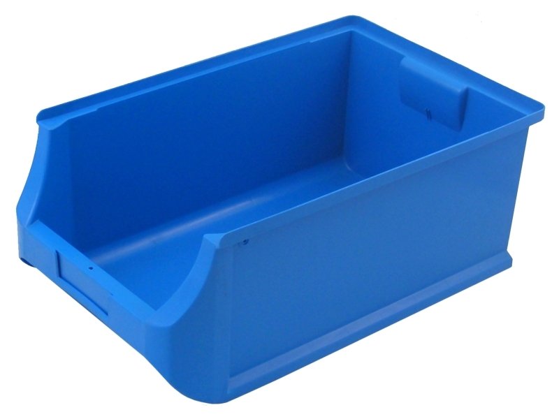 Skosená plastová prepravka- modrá