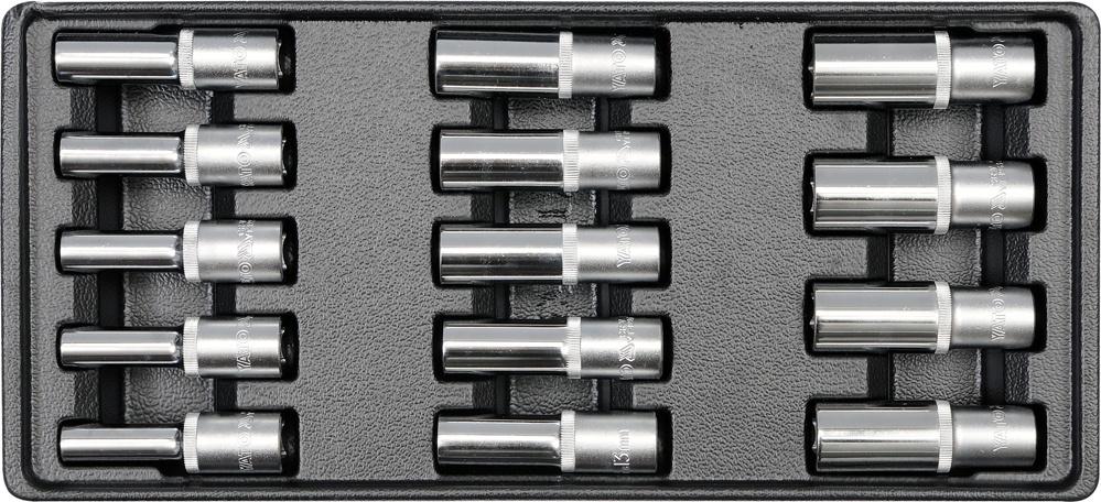 YATO Vložka do zásuvky - Kľúče nástrčné hlboké 8-21 mm 14 ks