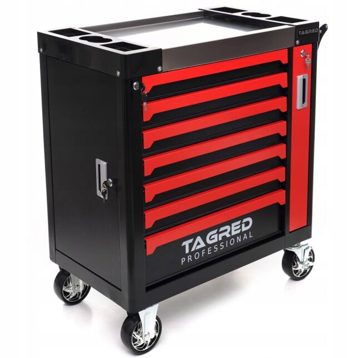 Dielenský vozík TAGRED 7 zásuvkový s bočnými skrinkami