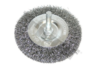 Kotúč drôtený plochý 100 mm, tŕň 6 mm, vlnitý drôt 0,3 mm TRIUMF