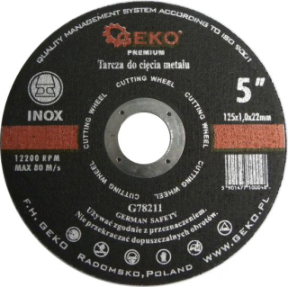 Rezný kotúč na kov GEKO PREMIUM 125x1.0 Inox   