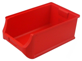Skosený plastový box- červený 500x310x200mm
