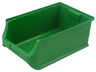 Skosená plastová prepravka- zelený 500x310x200mm