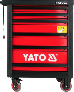 YATO Montážny vozík 6 zásuviek červený