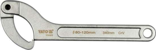 Hákový kľúč YATO s kĺbom 80 - 120 mm dĺžka 340 mm